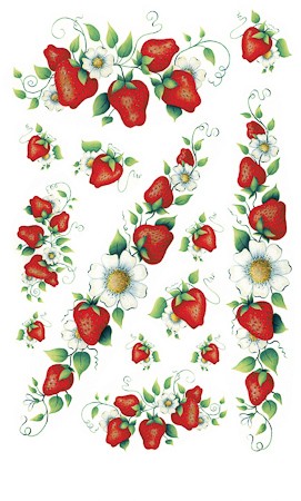 Rubbel-Sticker 'Leckere Erdbeeren' transparent