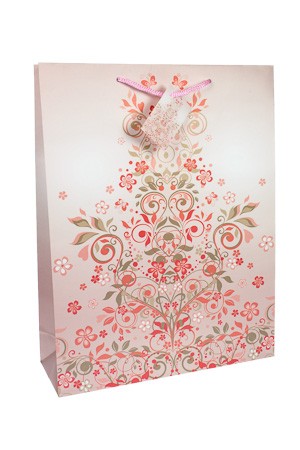 Geschenktüte 'Rosa Ornamente', 18 x 8 x 23 cm