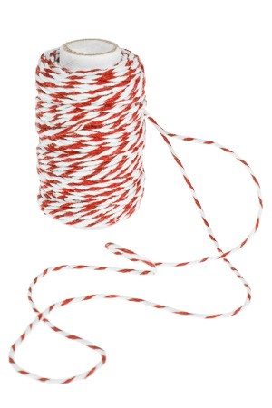 Baumwollkordel 25 m, 2 mm rot/weiß