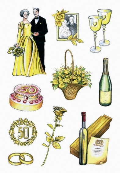 2D Sticker 'Hochzeit' gold