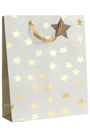 Geschenktüte 'Goldene Sterne', 26 x 12 x 32 cm