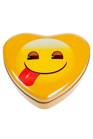 Metalldose 'Lecker-Emoji' herzförmig 17 x 15,5 cm