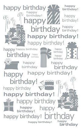 Rubbel-Sticker 'Happy Birthday mit Geschenken 2' silber metallic