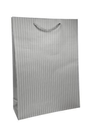 Geschenktüte 'Nadelstreifen' grau, 18 x 8 x 23 cm