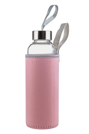 Trinkflasche 500 ml mit Neopren-Hülle, rosa
