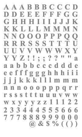 Rubbel-Sticker 'Alphabet Times Roman, 9 mm' weiß
