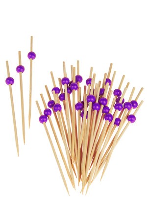 Bambusstäbchen lila 'Kugel', 36 Stück