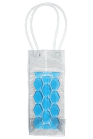 Flaschenkühltasche 10 x 10 x 25 cm blau