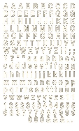 Rubbel-Sticker 'Transparentes Alphabet, 11 mm' gold