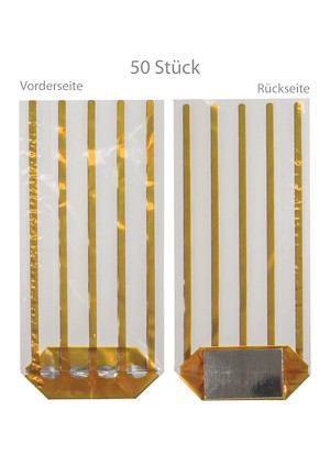 Kreuzbodenbeutel 'King gold' 120 x 275 mm 35 my, 50 Stück