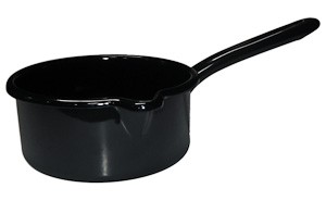 Stielkasserolle schwarz 0,75 Liter mit Ausguss