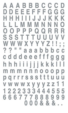 Rubbel-Sticker 'Alphabet Helvetica, 11 mm' silber