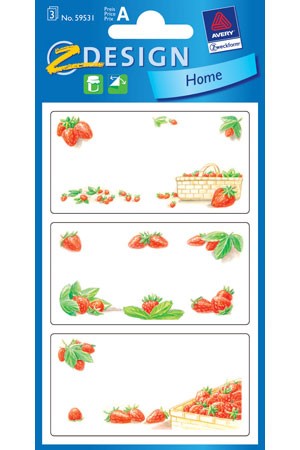 Schmucketiketten 'Erdbeeren'