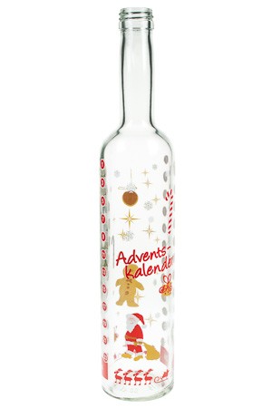Adventskalender-Flasche 500 ml bunt