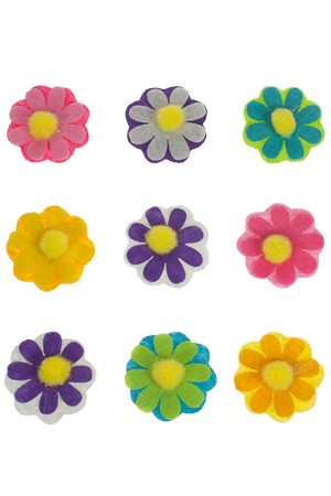 Filz-Sticker 'Bunte Blumen' - 9er Set