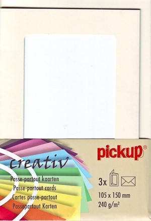 Passepartout-Karten mit runden Ecken elfenbein - 3er Set