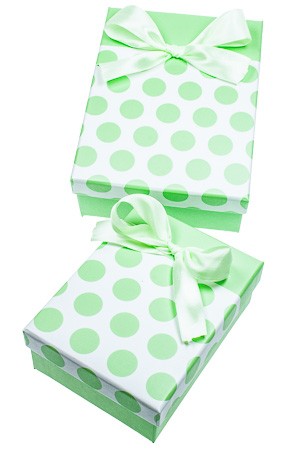 Geschenkbox 'Punkte' hellgrün, 2-teilig