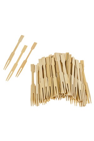 Bambus-Cocktailgabeln 9 cm, 100er Pack