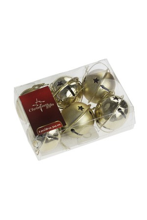 Metallanhänger 'Weihnachtsglocke' gold, 6er Set
