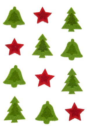 Filz-Sticker 'Weihnachtsmotive', 12 Stück