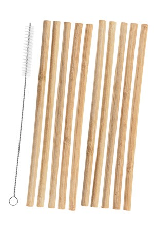 Bambus-Trinkhalme, 20 cm, inkl. Reinigungsbürste, 10 Stück