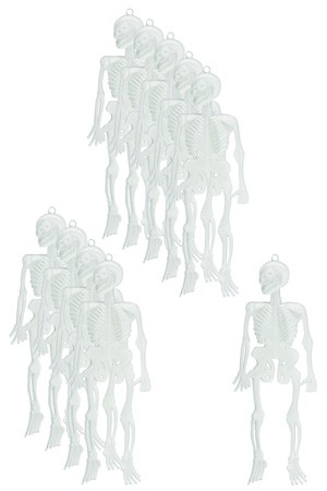 Halloween-Skelettanhänger, selbstleuchtend, 10 Stück