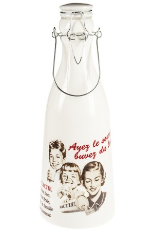 Keramikflasche 'Vintage' 1000 ml 'Buvez du lait'