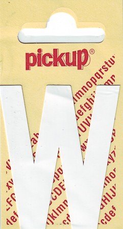 Sticker 'Buchstabe W, 60 mm' weiß