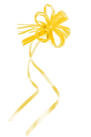Ziehschleife Faser-Raffia ca. 80 mm, gelb, 10 Stück