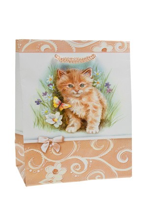 Geschenktüte 'Kätzchen mit Schmetterling', 11 x 6 x 13,5 cm