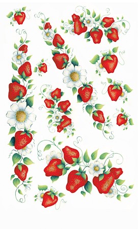 Rubbel-Sticker 'Leckere Erdbeeren'