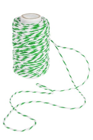 Baumwollkordel 25 m, 2 mm grün/weiß