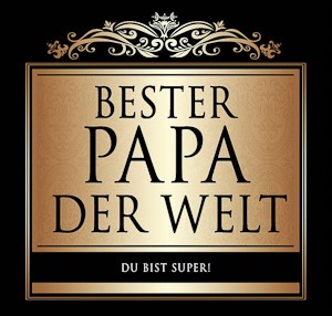 Flaschen-Etikett 'Bester Papa der Welt' klassisch-elegant