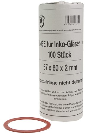 Gummiringe für Inko-Gläser 67x80 mm - 100 Stück