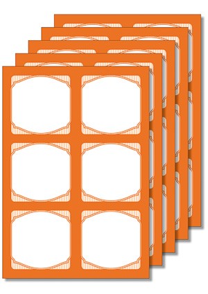Cubi Etikettenbogen orange, 5 Blatt