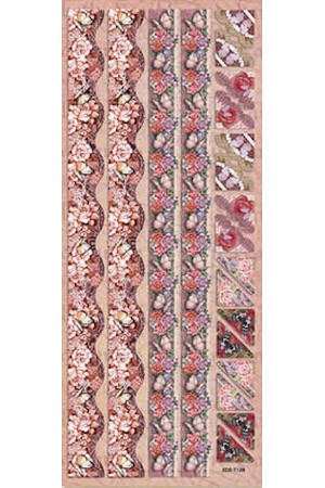 Präge-Sticker 'Rosen-Bordüren mit Schmetterlingen' beglimmert