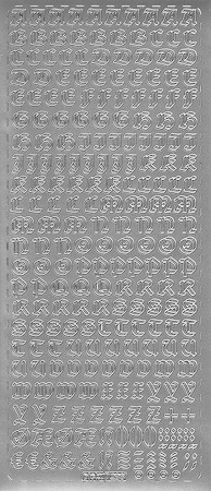 Sticker 'Antikes Alphabet in Großbuchstaben' silber