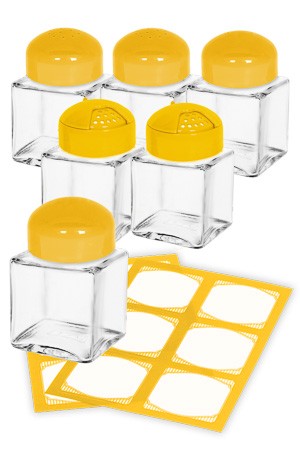 Cubi Mix gelb, 6er mit Etiketten
