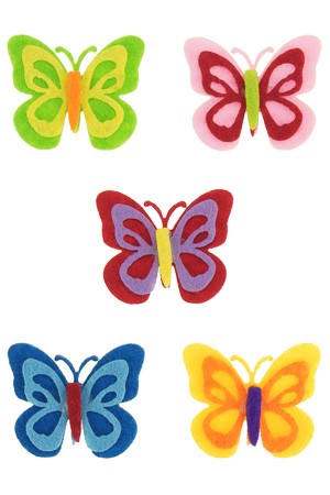 Filzaufkleber 'Schmetterlinge', 5er Set