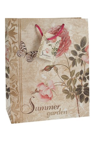 Geschenktüte 'Summer Garden Rosen', 18,5 x 10,5 x 23 cm
