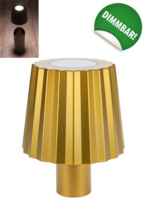 LED Flaschenlampe mit Touchfunktion, Akku und USB, gold
