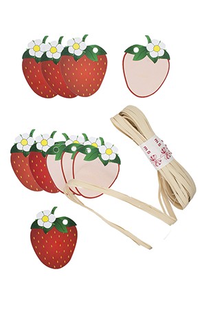 Anhänger Set 'Erdbeere', 11-teilig