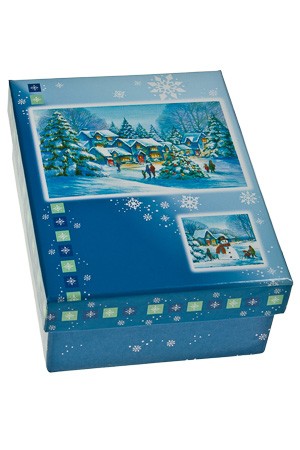 Geschenkbox 'Winterlandschaft' blau