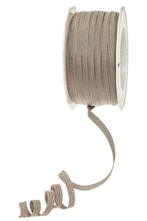Ringelband 'Oakland' 50 m, 5 mm taupe