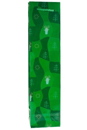 Flaschentasche 'Weihnachten' grün, 9 x 7 x 36 cm