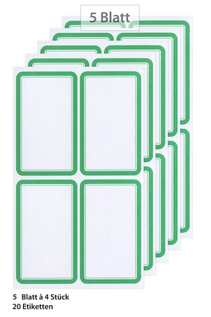 Etiketten 'Rahmen in grün', 20 Stück