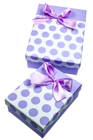 Geschenkbox 'Punkte', violett, 2-teilig