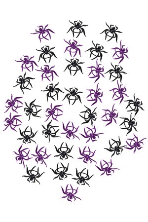 Deko-Spinnen schwarz/lila, 3,5 cm, 40er Set