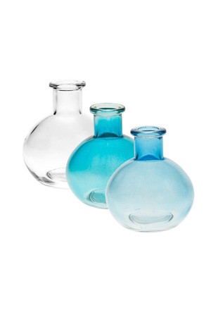 Flaschen-Set 'Aqua' Kugel klein, 3-teilig
