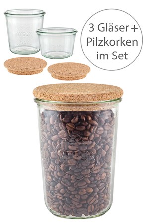 WECK-Sturzglas mit Pilzkorken, 3 Größen